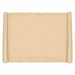 Parchment old paper sheet vector illustration isolated on white background.
