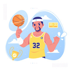 basketball athlete character illustration design © ayunannas