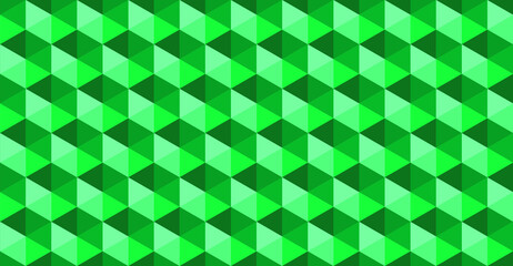 Abstract background. Green triangles. Hexagon. Background with triangle. Geometric pattern. Green light texture. Triangle background. Trendy texture Gradient. Polygonal Mosaic pattern. Style design