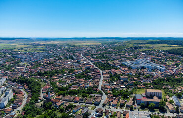 Aerial landscape of the Reghin city - Romania