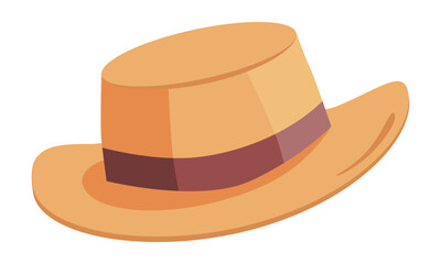 Woman cartoon straw hat vector illustration