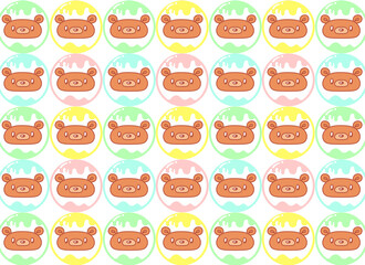 カラフルなクマの背景