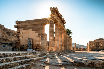 Fototapeta premium Lindos Acropolis in Rhodes island at Greece