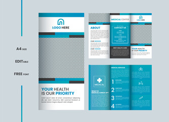 Medical Trifold brochure design template. Company or business brochure template . This layout is suitable for any project purpose. Very easy to use and customise.