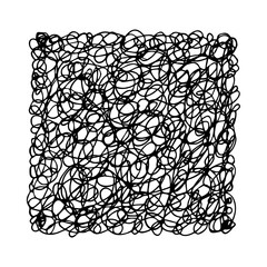 Chaotic interweaving of lines as a background, texture, pattern. Hand Drawn. Freehand drawing. Doodle. Sketch. Outline.	