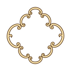 Rhombus vintage frame consists of curls and monograms. Beautiful decorative frame and label. Elements for design.