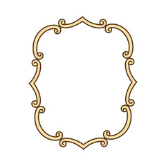 Rectangular vintage frame consists of curls and monograms. Beautiful decorative frame and label.
