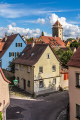 Fototapeta na wymiar Rothenburg ob der Tauber, Germany. View of the city and fortress tower