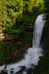 Naklejka na ściany i meble Giessbach Falls, east of Lake Brienz in the Bernese Oberland in Switzerland.