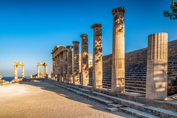 Acropolis of Lindos in Rhodes island in Greece