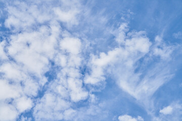 Beatiful blue sky with clouds on a sunny day