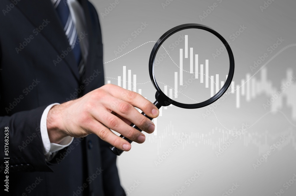 Poster analytical data and development statistics. web analytics and product testing techniques. a hand wit