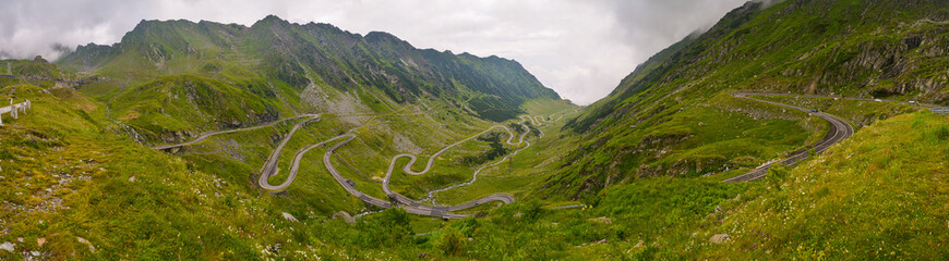 Fototapeta na wymiar Transfegerash panoramic view of the highway high in the mountains