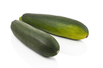  Organic zucchini on white background isolated with clipping path