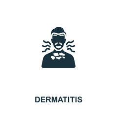 Dermatitis icon. Monochrome simple Allergy icon for templates, web design and infographics