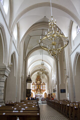 Fototapeta na wymiar Interior of Church of St. Stanislav in Chortkiv, Ukraine