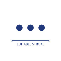 Three horizontal dots menu pixel perfect RGB color ui icon. Meatballs menu. Simple filled line element. GUI, UX design for mobile app. Vector isolated pictogram. Editable stroke. Arial font used