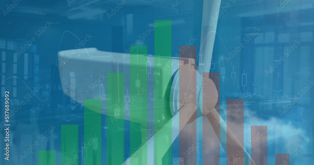 Poster image of data processing over wind turbine