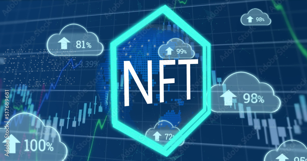 Poster image of text scopes digital data processing arrows and grid background