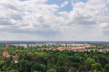 view over apartment blocks of the city of leipzig in germany