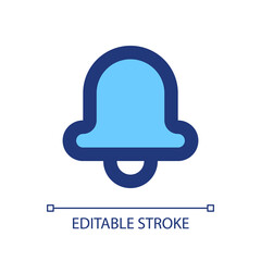 Notifications pixel perfect RGB color ui icon. Adjust ringer volume. Alarm clock. Simple filled line element. GUI, UX design for mobile app. Vector isolated pictogram. Editable stroke. Arial font used