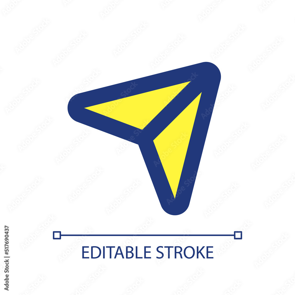 Poster sharing post pixel perfect rgb color ui icon. paper plane. social media button. simple filled line e