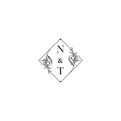 NT wedding floral initial concept with high quality logo design © Vanza