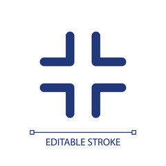 Fototapeta premium Exit full screen pixel perfect RGB color ui icon. Video player bar button. Simple filled line element. GUI, UX design for mobile app. Vector isolated pictogram. Editable stroke. Arial font used