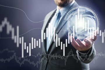 Targeting the business concept, Businessman touching business target on virtual screen, Planning for success, Set goals for better results.