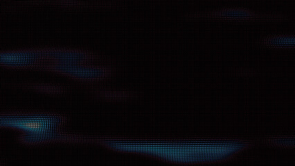 Obraz premium waves of colorful points. Digital data splash of point array. Futuristic smooth glitch UI element