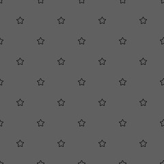 Seamless pattern with simple doodle stars outline on gray background
