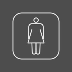The navigation icon of the womens toilet. Wayfinding wc element. Vector illustration