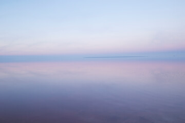 Fototapeta na wymiar Pink lake at dawn, Kherson region