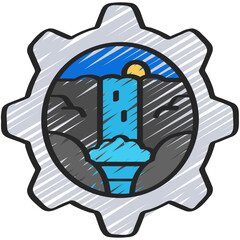 Waterfall Development Icon