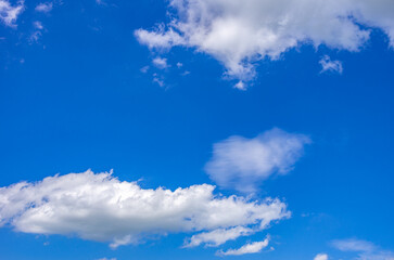 Naklejka na ściany i meble Background of cloud formations against a blue sky.