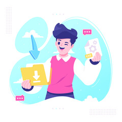 file download concept illustration design