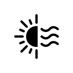 heat waves weather icon isolated on white background.