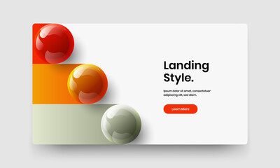 Clean corporate identity design vector template. Colorful 3D balls company cover illustration.