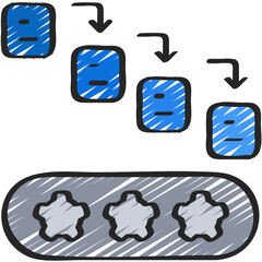 Waterfall Process Icon