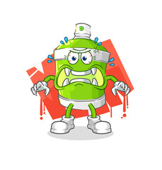 spray paint monster vector. cartoon character