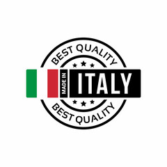 made in italy badge and icon with flag. vector illustration