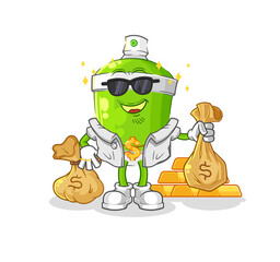 spray paint rich character. cartoon mascot vector