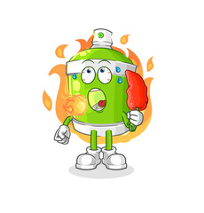 spray paint eat hot chilie mascot. cartoon vector