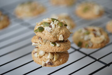 Homemade Fresh Baked Whole Grains Meringue Cookies