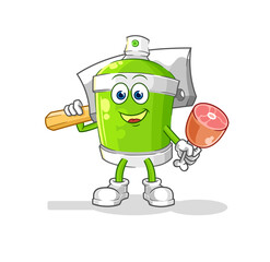 spray paint Butcher illustration. character vector