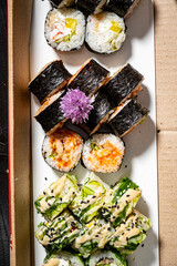 tasty sushi in the box
