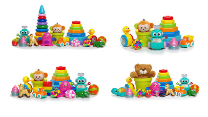 Toys set collection isolated on white