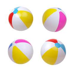 Beach balls set isolated on white