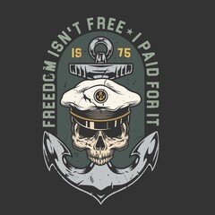 NAVY skull colorful label vintage © DGIM studio