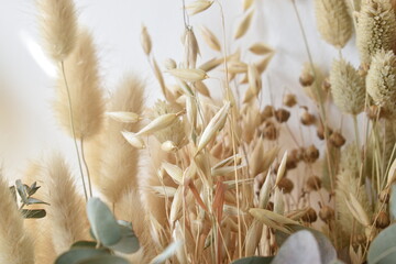 bouquets of dried flowers with the background out of focus
